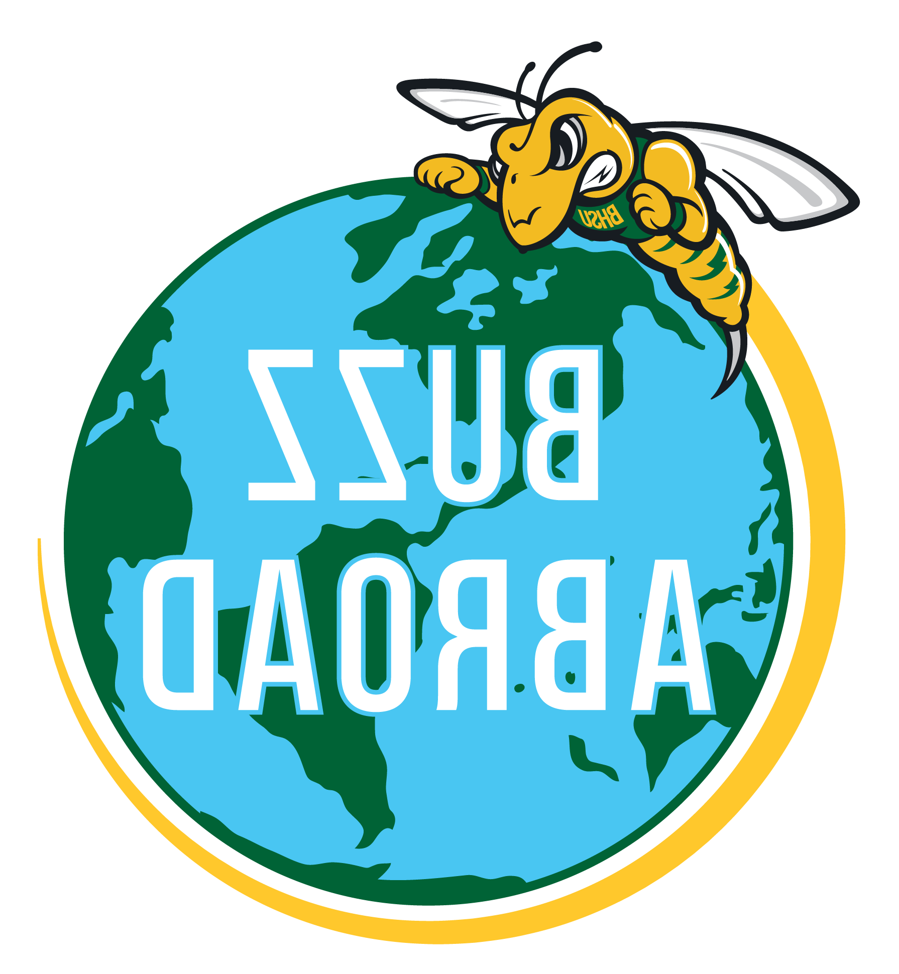 BuzzAbroad Logo featuring Sting circling the globe